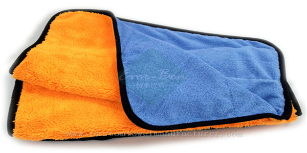 China Bulk Oversize Fast Dry Car Washing Towels Manufacturer Microfiber Blue Dual Pile Towels Producer